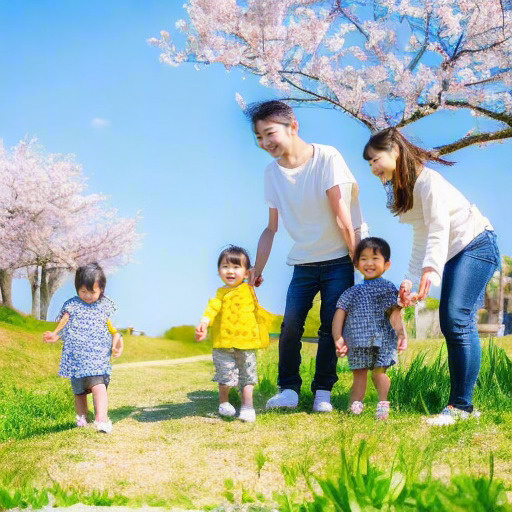 桜と家族