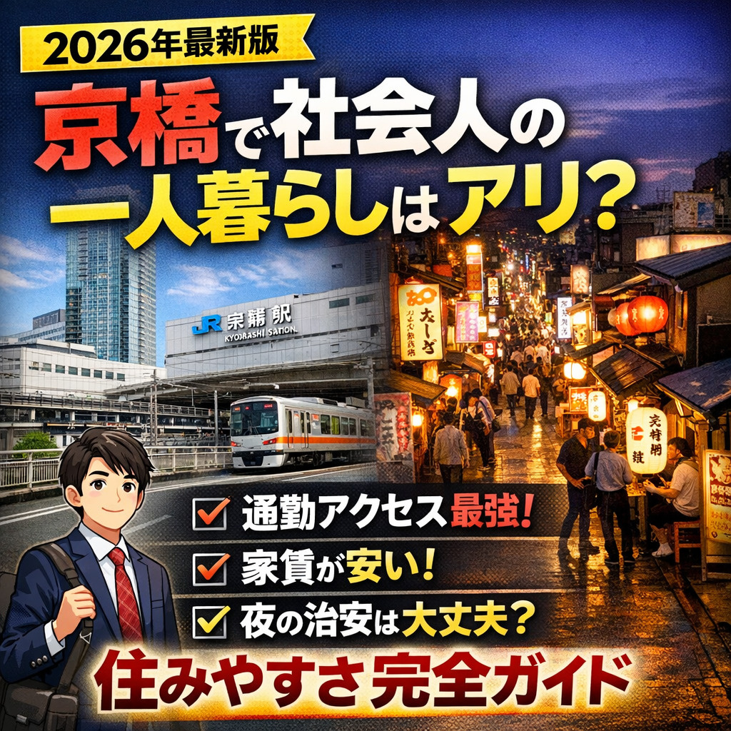 【2026年最新版】京橋で社会人の一人暮らしはアリ？住みやすさ・家賃・治安を完全解説の画像