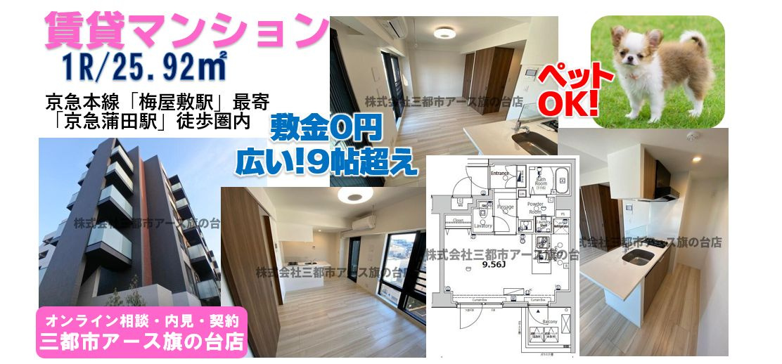 【ＸＥＢＥＣ大鳥居Ⅱ】 ペット可・賃貸マンション・広いワンルーム・京急本線・梅屋敷駅・羽田空港