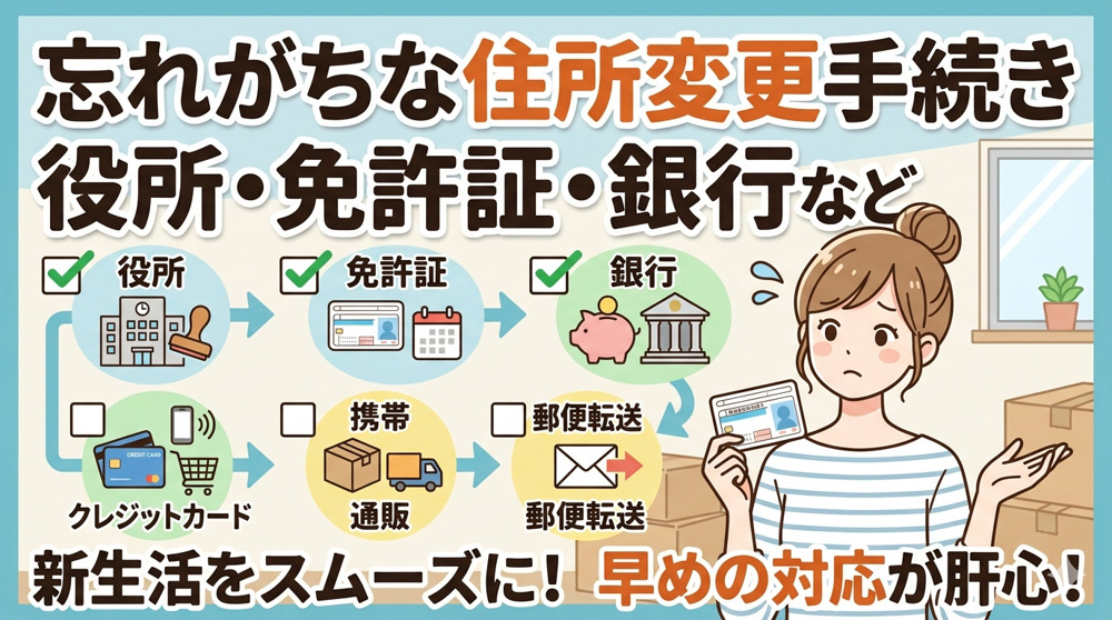 住所変更で忘れがちな手続き（役所・免許証・銀行など）の画像