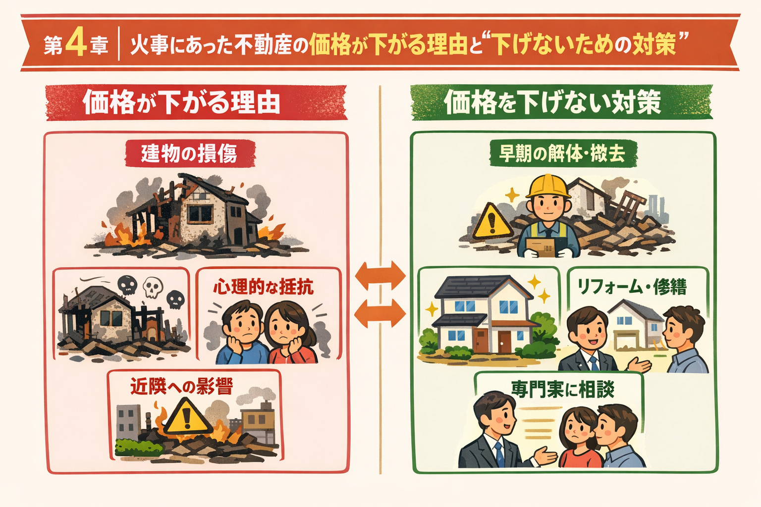 火災物件の価格が下がる理由と対策