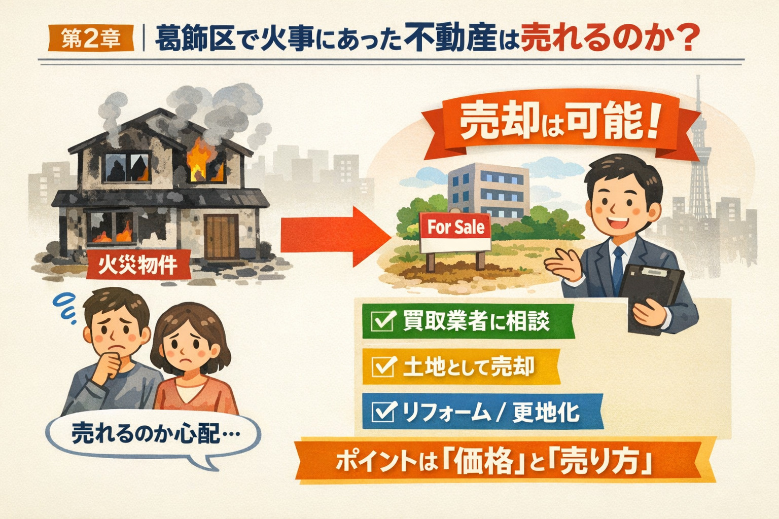火災物件は売れるのかを解説（葛飾区）