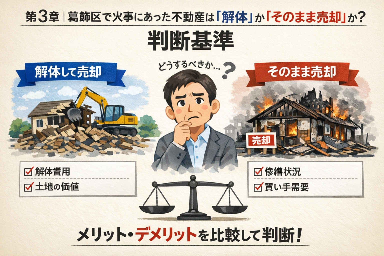 解体かそのまま売却かの判断基準（葛飾区）
