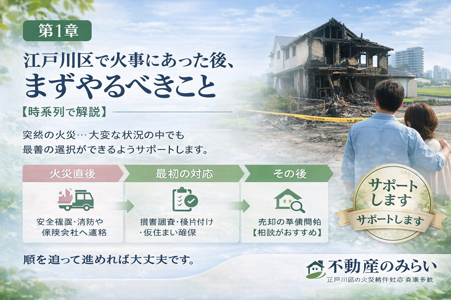 火事後にやるべきことを時系列で解説（江戸川区）