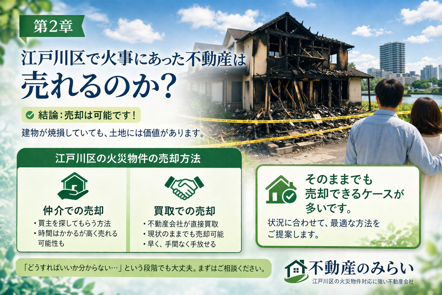 火災物件は売れるのかを解説（江戸川区）