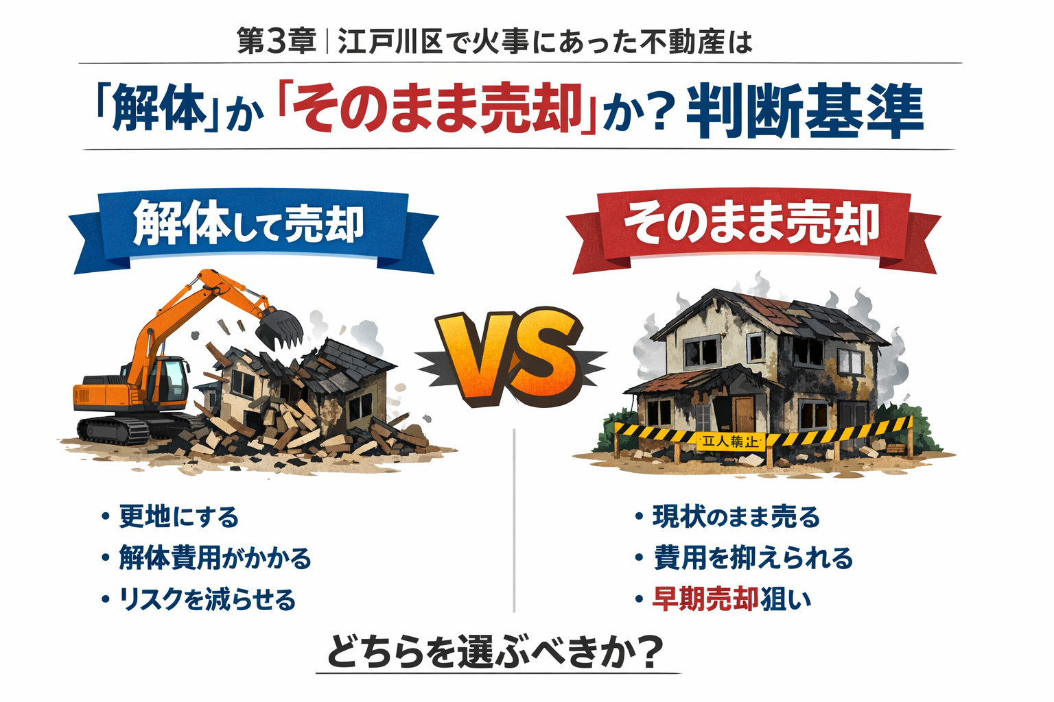 解体かそのまま売却かの判断基準（江戸川区）