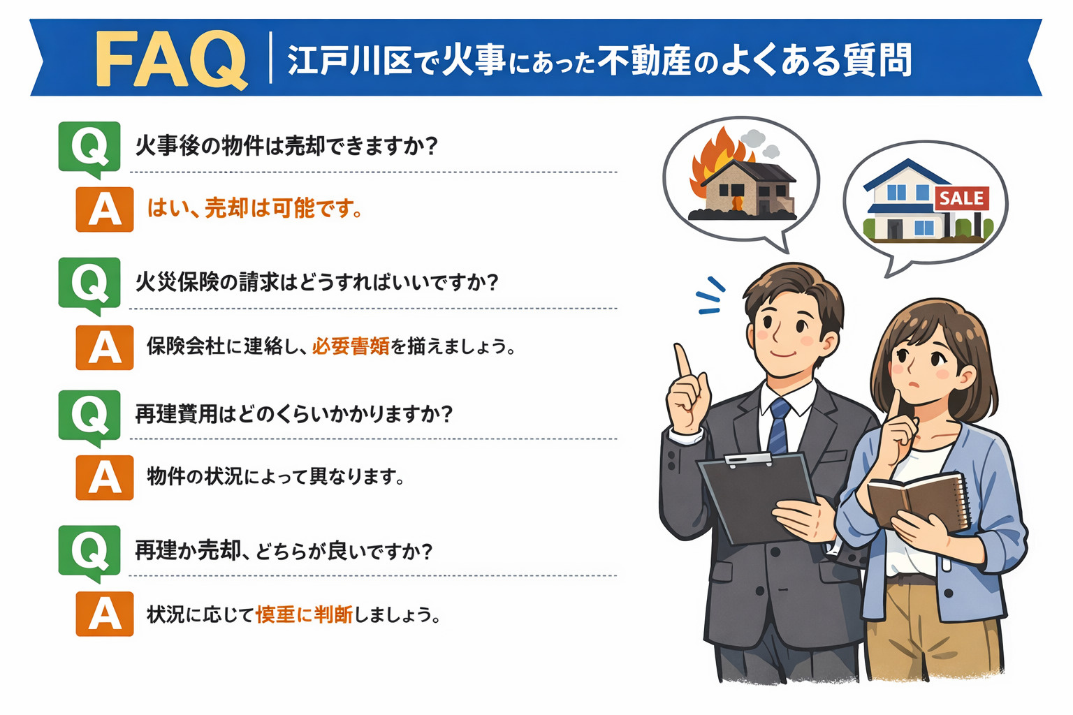 火災物件に関するよくある質問（江戸川区）
