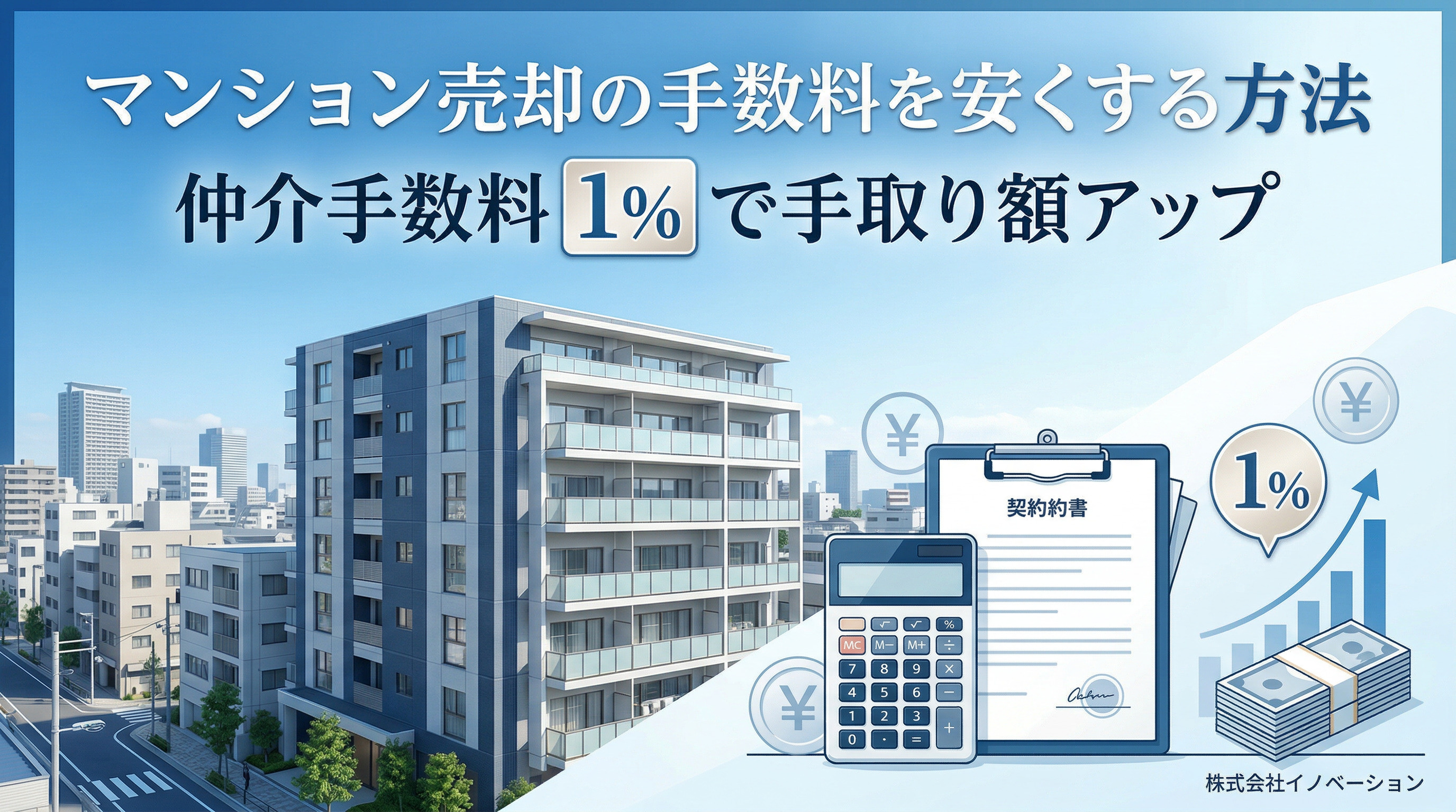 マンション売却の手数料を安くする方法は？費用相場・1％仲介・手取り額を解説の画像