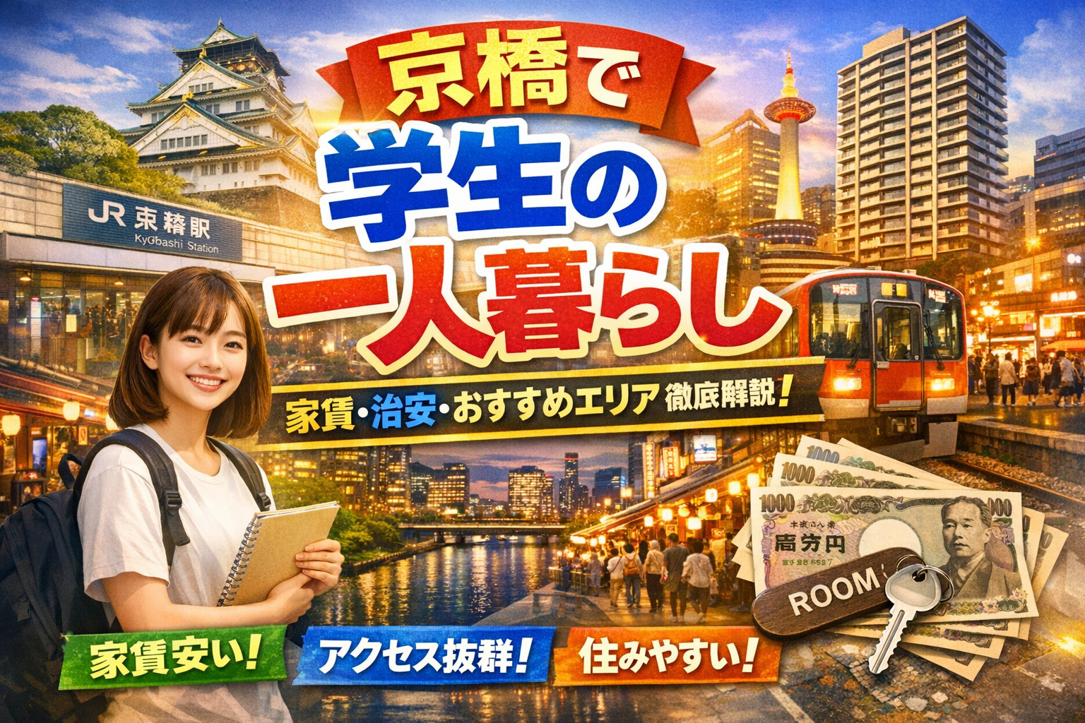 【2026年版】京橋で学生の一人暮らしはアリ？家賃・治安・おすすめエリア完全ガイドの画像