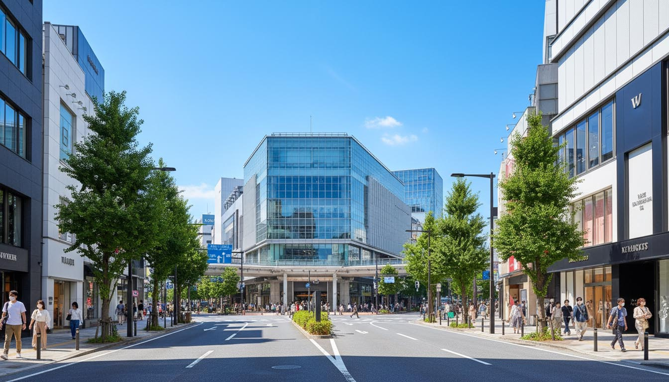 西宮北口や芦屋などの駅前商業施設や良好な住環境を示す、阪神間の街並み