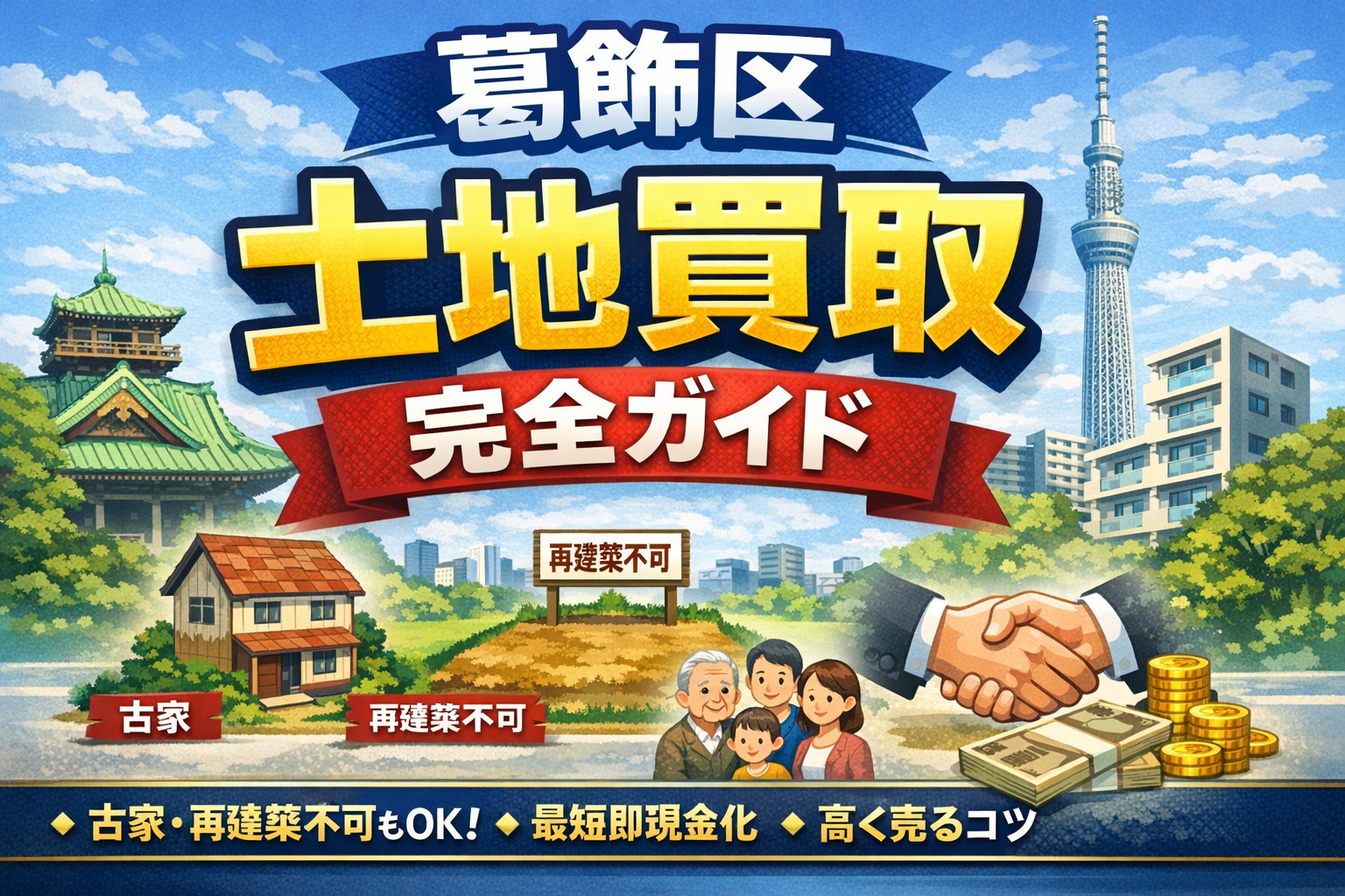 【2026年最新版】葛飾区で土地買取を成功させる完全ガイド｜相場・仲介との違い・即現金化・高く売る戦略までプロが解説の画像