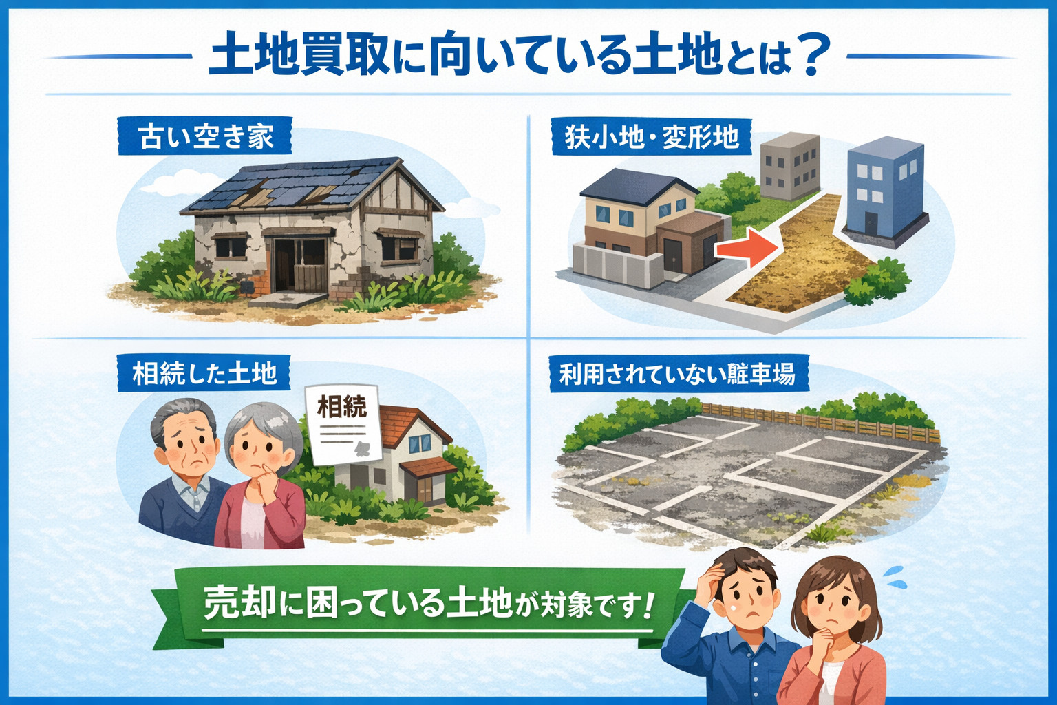 土地買取に向いている土地の特徴一覧