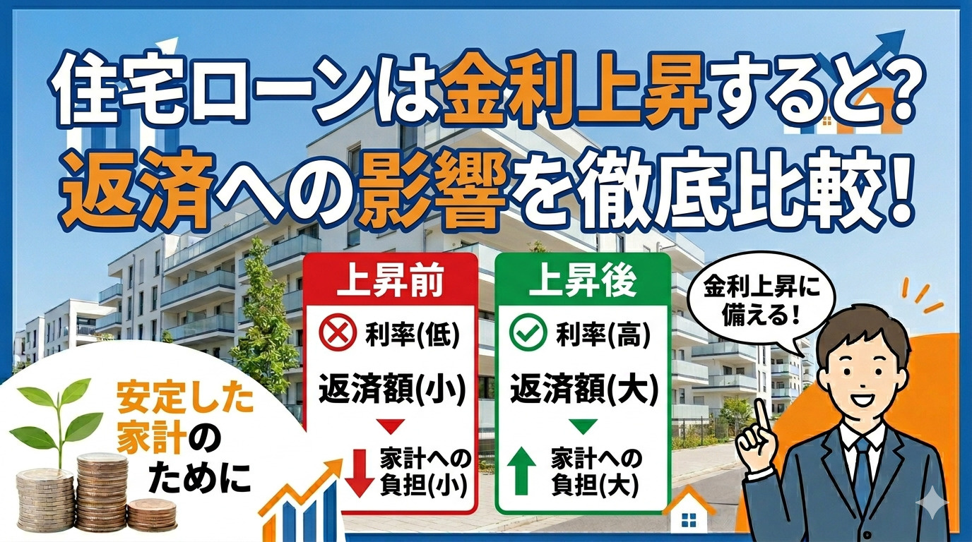 住宅ローンは金利上昇すると？ 月々の返済への影響を数字でみるの画像