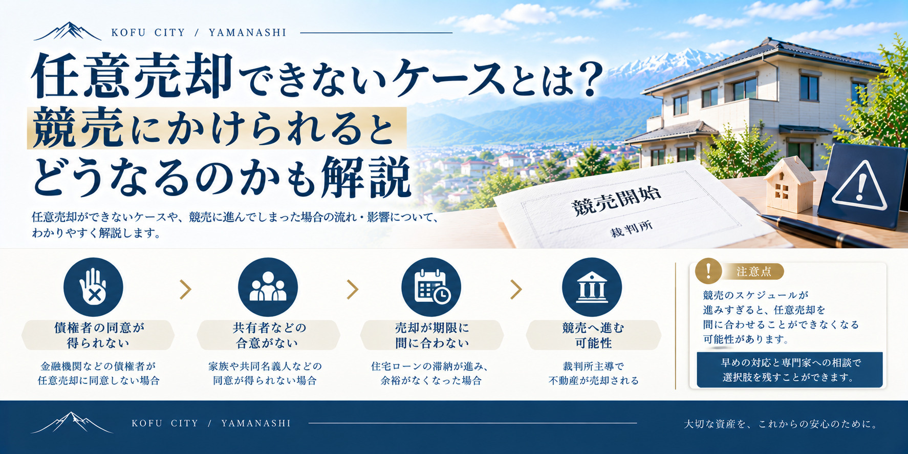 任意売却できないケースとは？競売にかけられるとどうなるのかも解説の画像