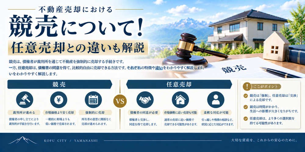 不動産売却における競売について！任意売却との違いも解説の画像