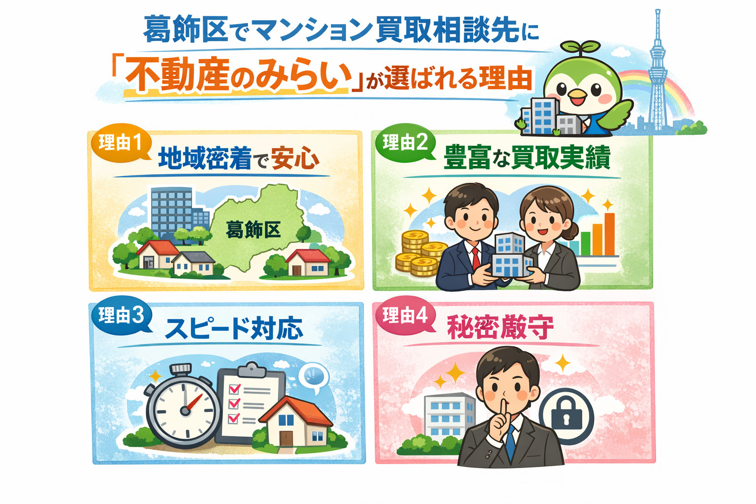 葛飾区で不動産のみらいが選ばれる理由（マンション買取）