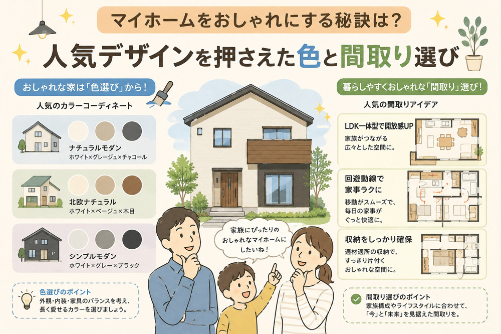 マイホームをおしゃれにする秘訣は？人気デザインを押さえた色と間取り選びの画像