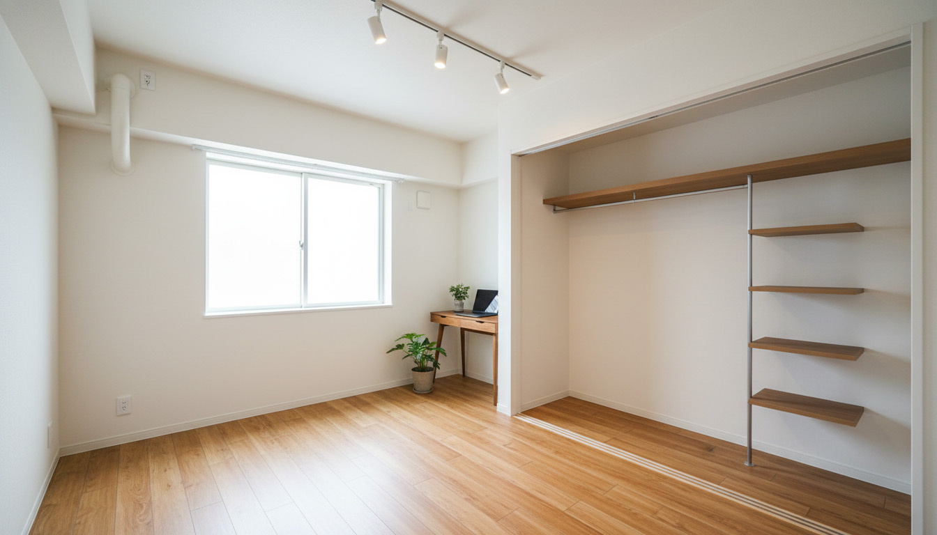 古臭い和室の畳を撤去し、木目調のおしゃれなフロアタイル（洋室）へと変更したビフォーアフターのイメージ