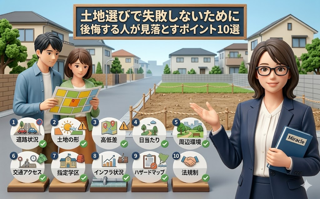土地選びで失敗しないために｜後悔する人が見落とすポイント10選の画像