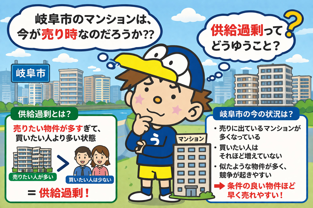 岐阜でマンションの売り時はいつか？供給過剰の影響と価格を守るポイントを解説の画像