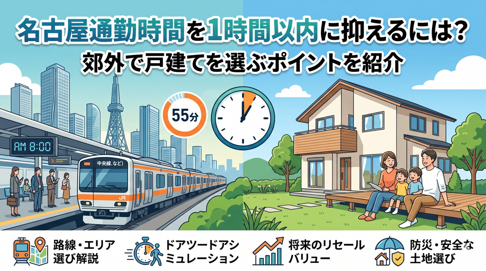名古屋通勤時間を1時間以内に抑えるには？郊外で戸建てを選ぶポイントを紹介の画像