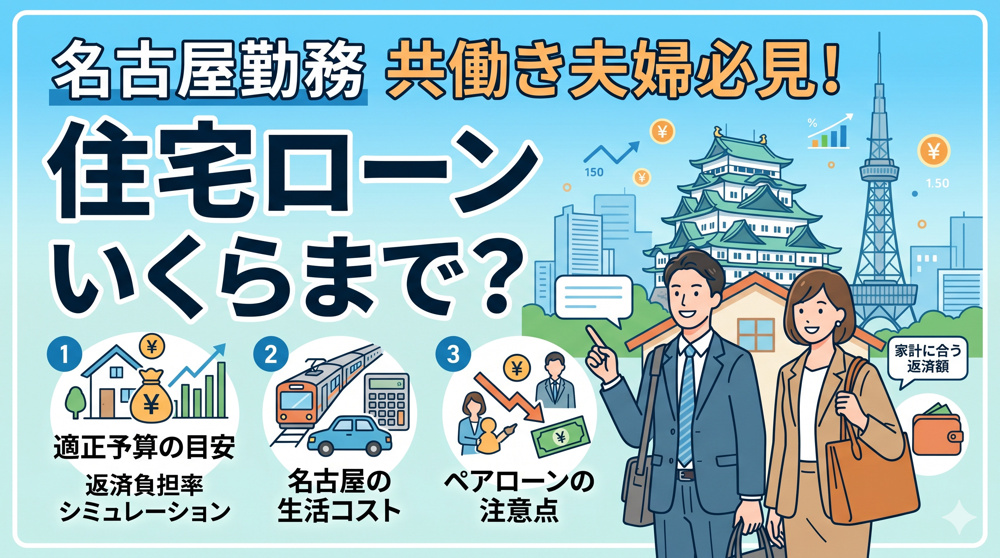 名古屋勤務の共働き夫婦必見 住宅ローンはいくらまで  家計に合う返済額の決め方と購入予算の目安の画像
