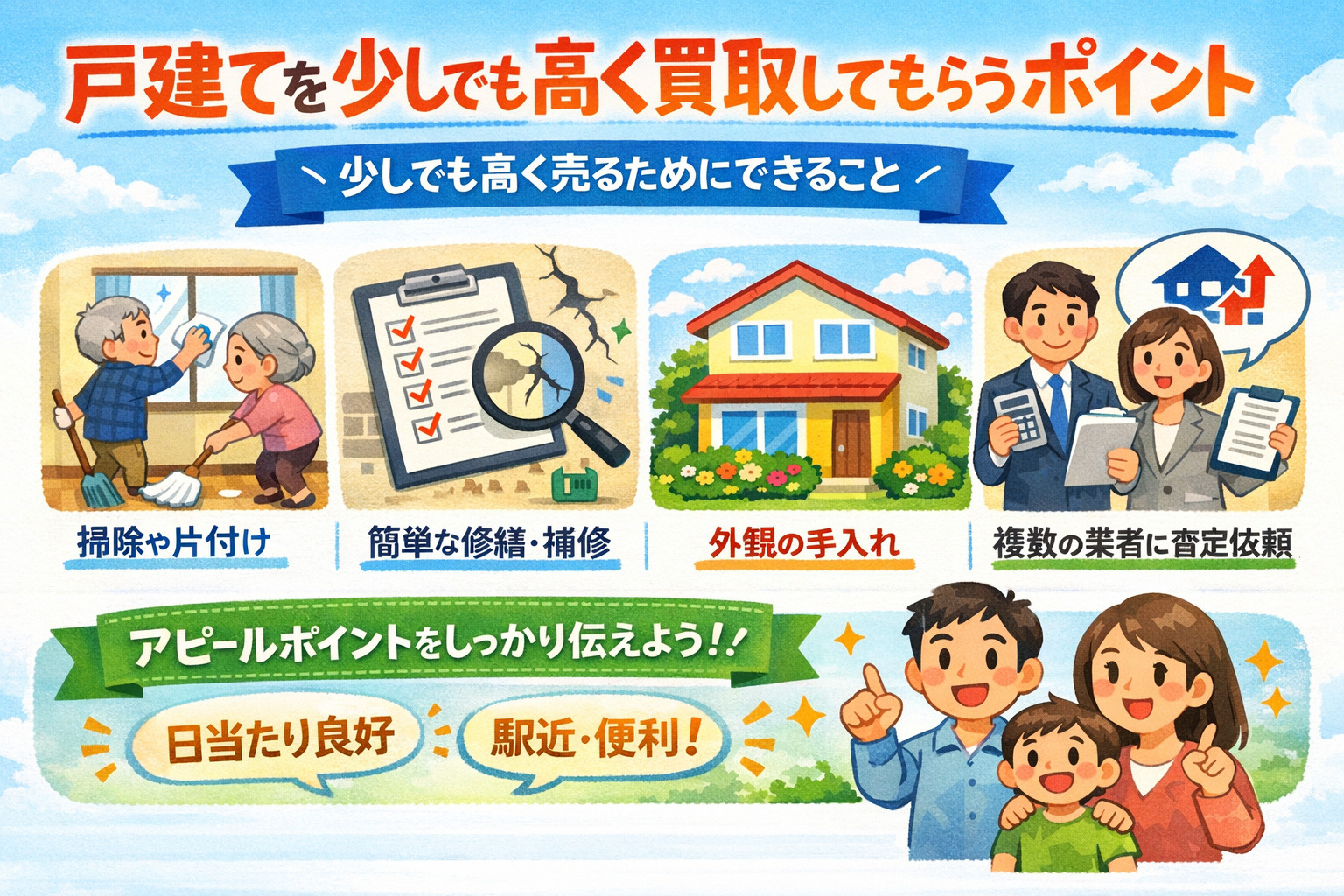 戸建てを高く買取してもらうポイント