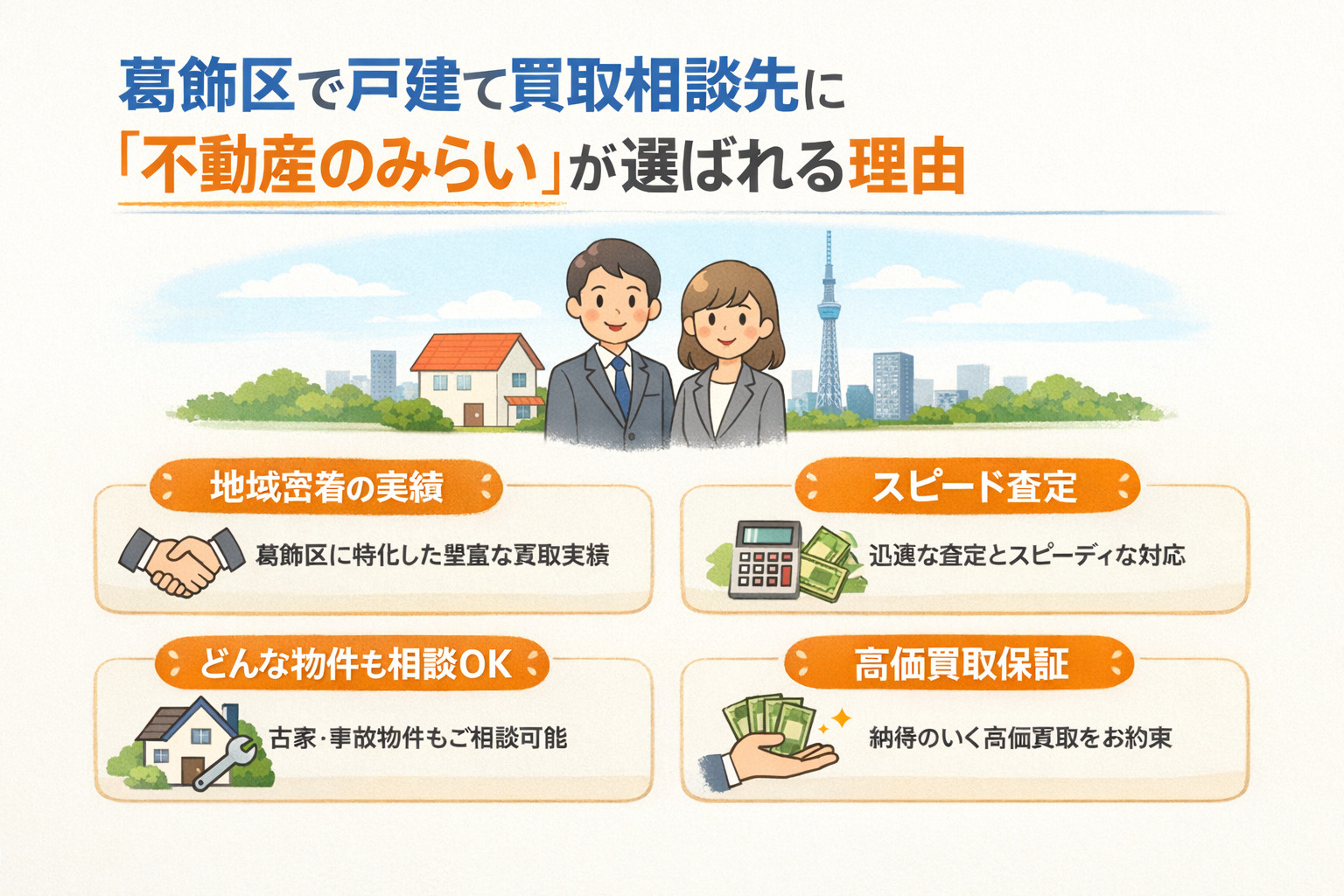 葛飾区で不動産のみらいが選ばれる理由（戸建て買取）