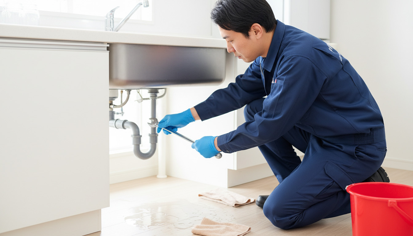 水漏れなどの設備トラブル発生時に、地域密着の職人ネットワークで迅速に駆けつけるサポートのイメージ