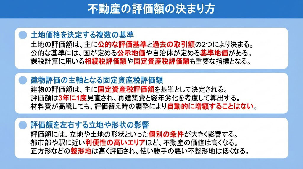 不動産の評価額の決まり方