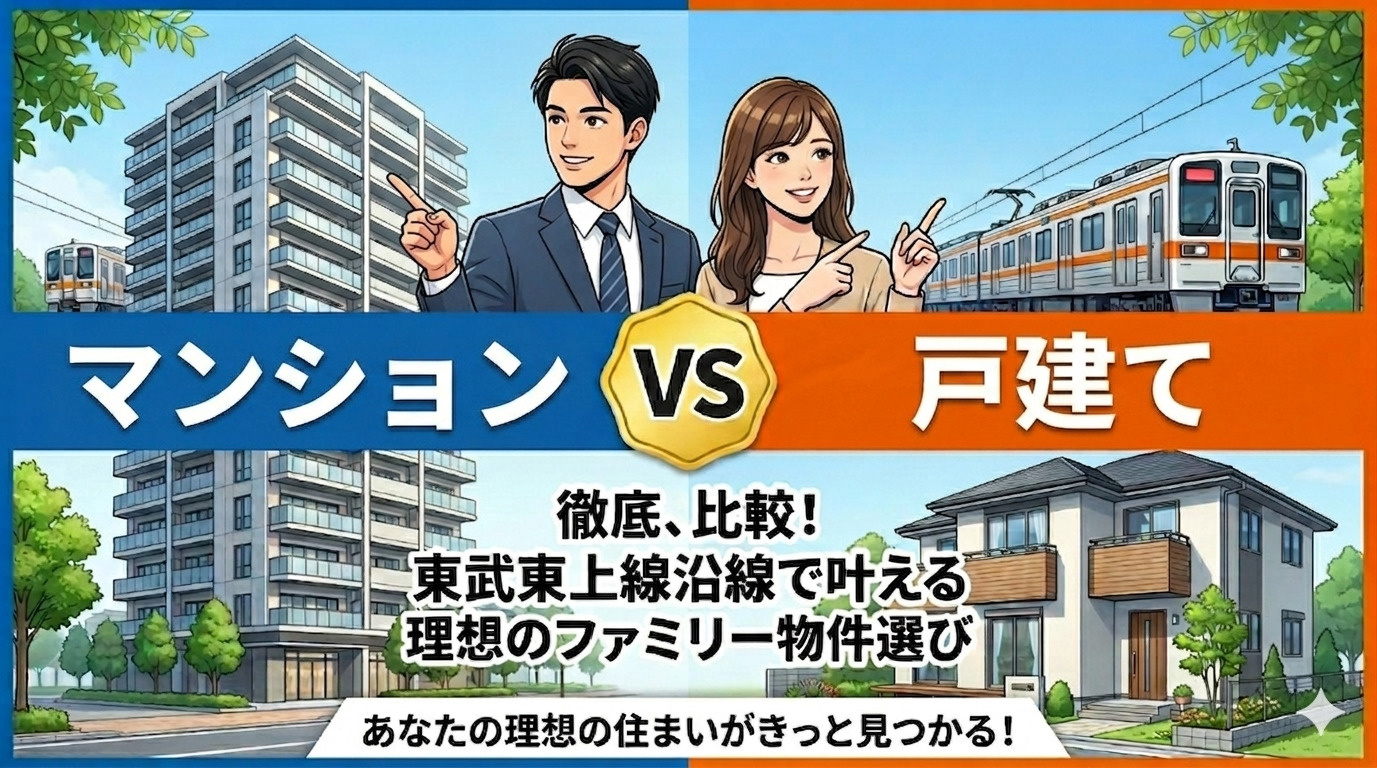 マンションと戸建てどっちがマイホーム向き？  東武東上線沿いで失敗しない選び方のポイントの画像