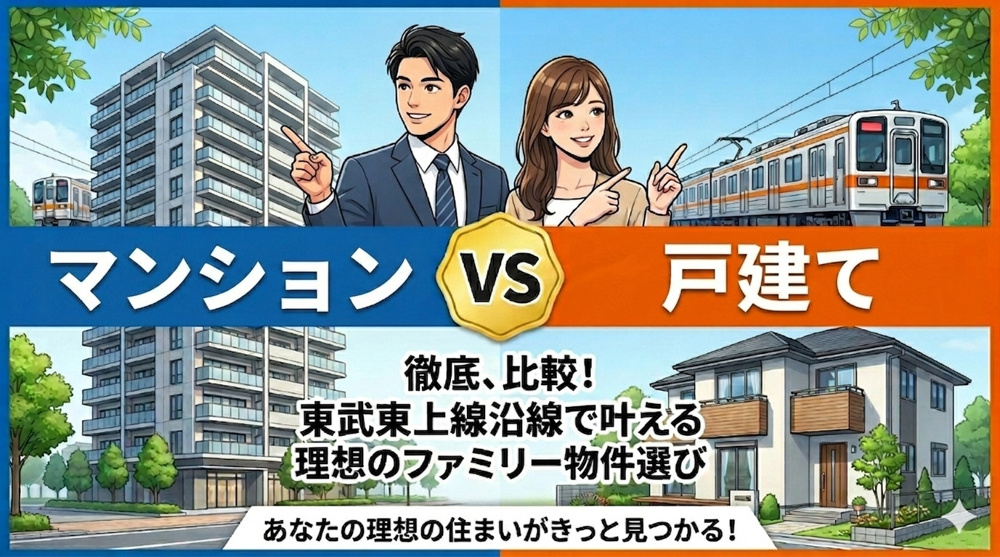 マンションと戸建てどっちがマイホーム向き？  東武東上線沿いで失敗しない選び方のポイントの画像