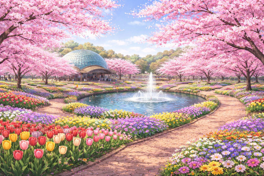 世界一の桜とチューリップの庭園！浜松市中央区の「浜松フラワーパーク」でお花見！の画像