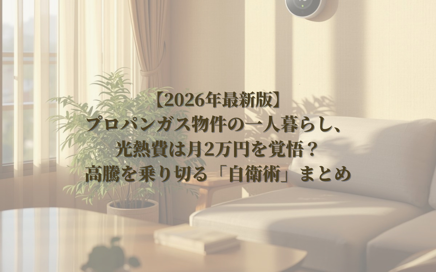 【2026年最新版】プロパンガス物件の一人暮らし、光熱費は月2万円を覚悟？高騰を乗り切る「自衛術」まとめの画像