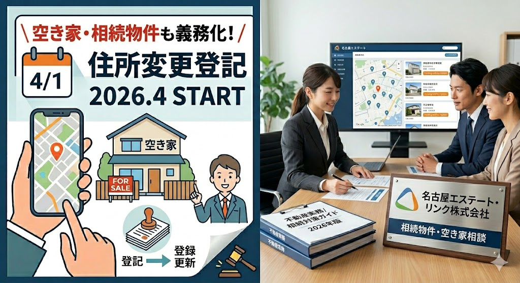 名古屋で不動産をお持ちの方へ。2026年スタートの「住所変更登記」義務化、今のうちにチェックしませんか？の画像