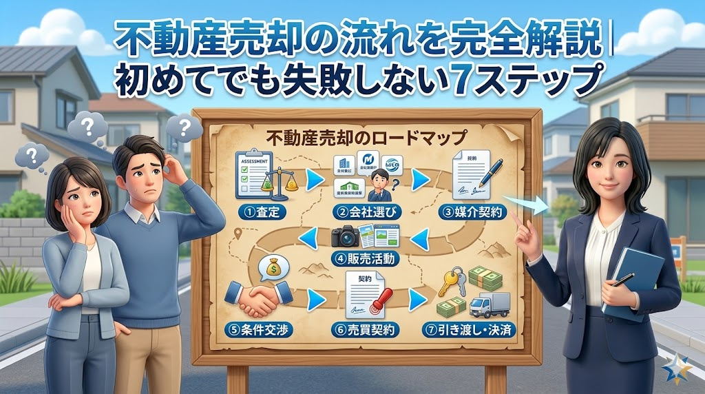不動産売却の流れを完全解説｜初めてでも失敗しない7ステップの画像