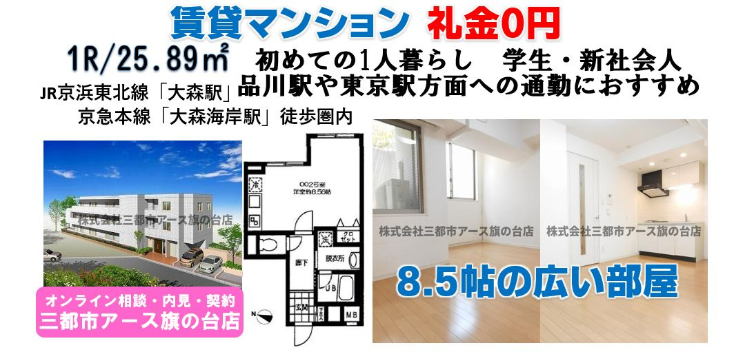 広めのワンルームマンションで快適一人暮らし｜大田区山王・大森駅の画像