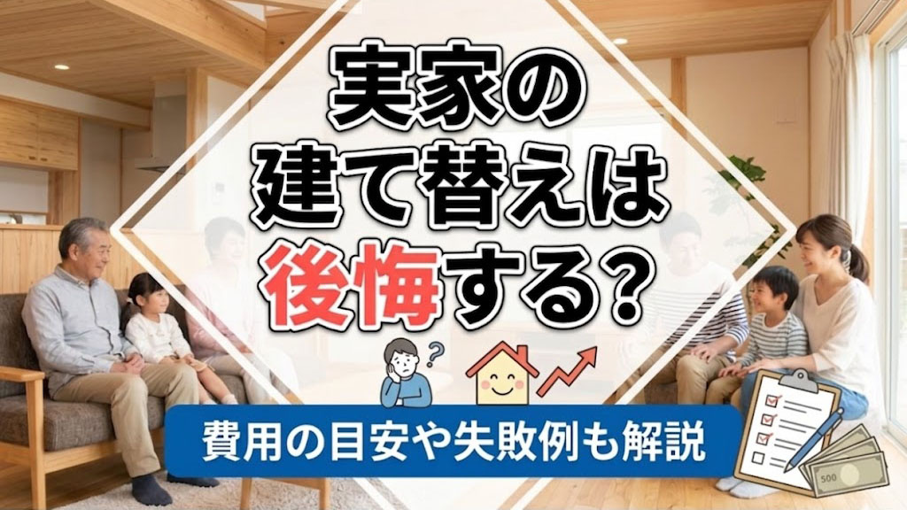 実家の建て替えは後悔する？費用の目安や失敗例も解説