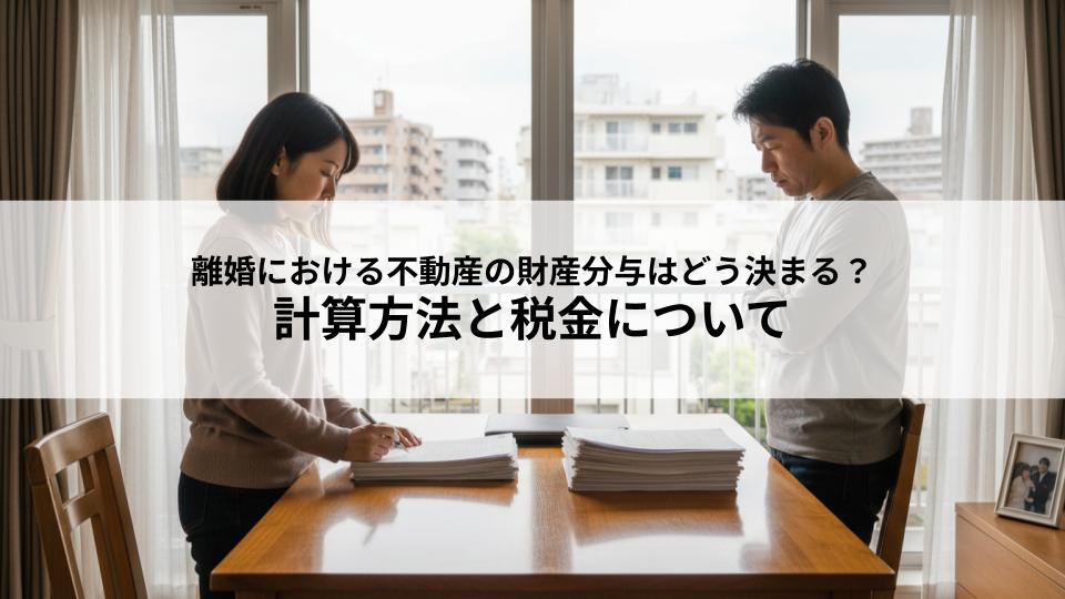 離婚における不動産の財産分与はどう決まる？計算方法と税金についての画像