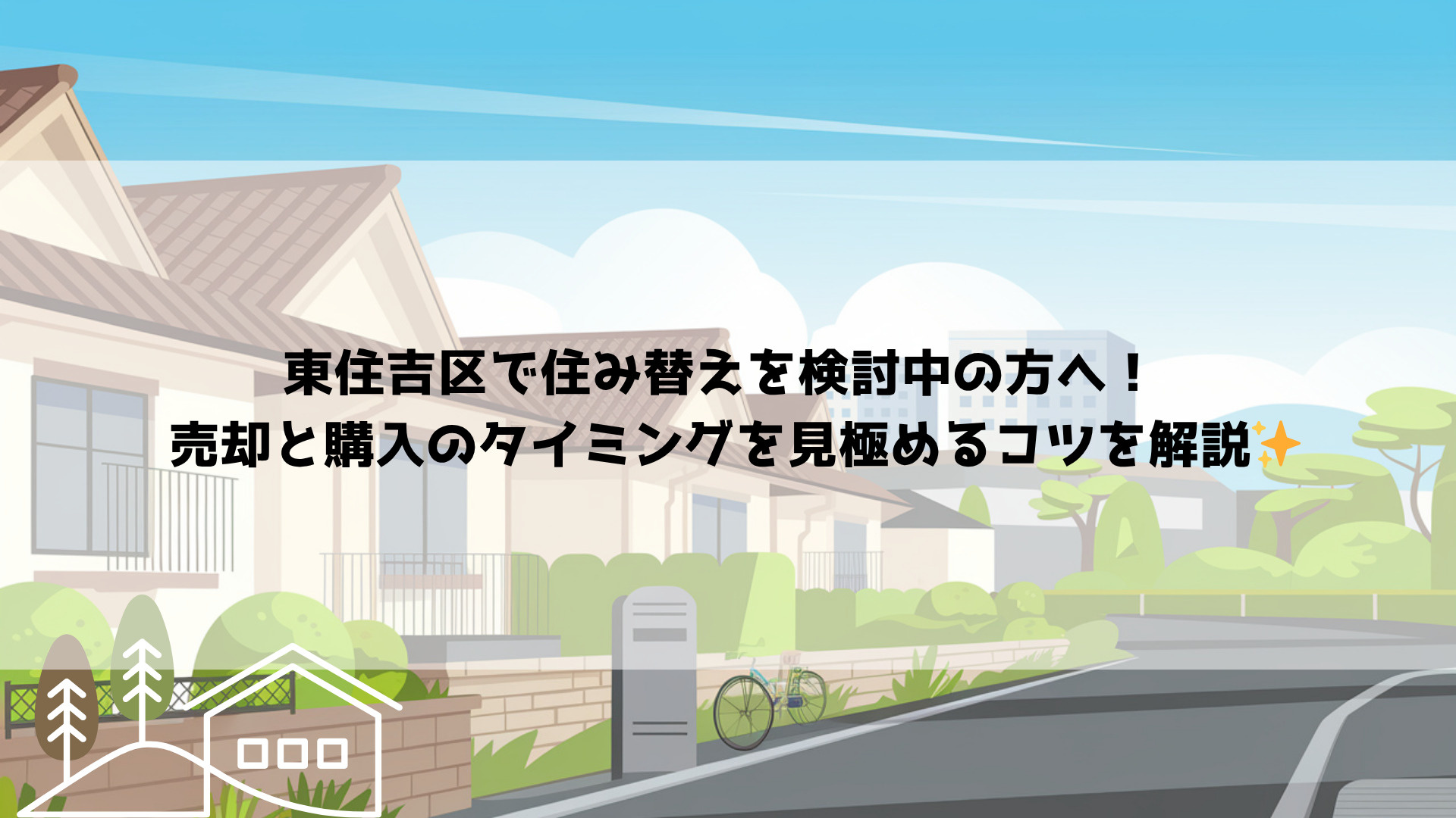 東住吉区で住み替えを検討中の方へ! 売却と購入のタイミングを見極めるコツを解説の画像
