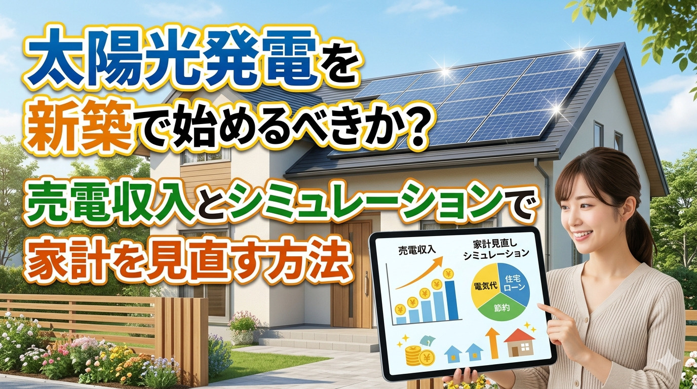 太陽光発電を新築で始めるべきか？売電収入とシミュレーションで家計を見直す方法の画像