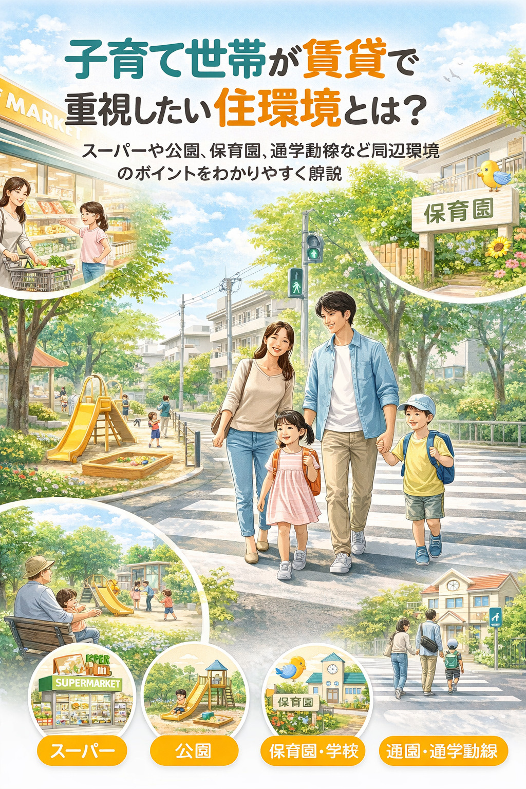 「子育て世帯が賃貸で重視したい住環境とは?」の画像