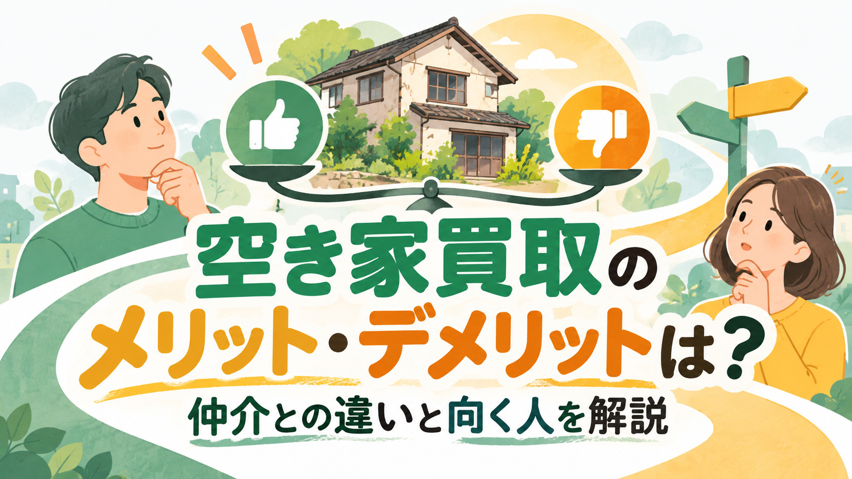 空き家買取のメリット・デメリットは？仲介との違いや選び方を解説 アイキャッチ画像