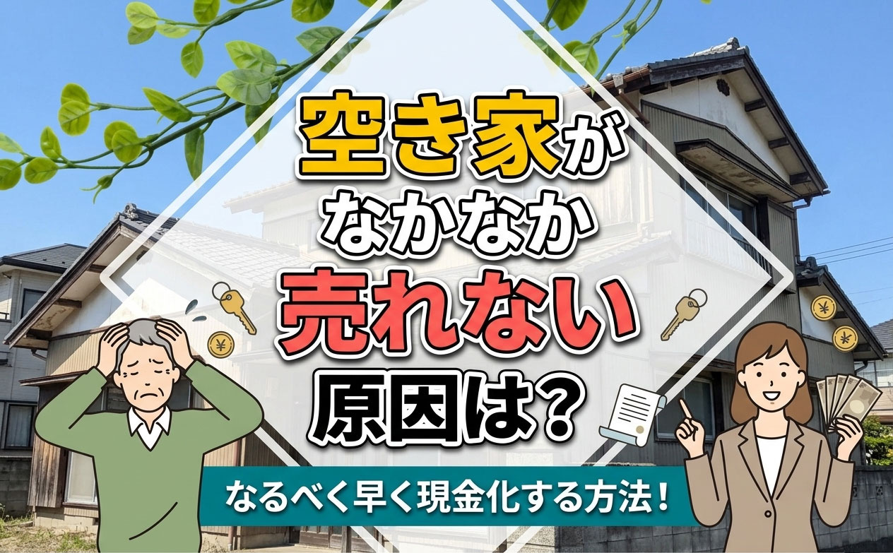 【不動産買取】空き家がなかなか売れない原因は？なるべく早く現金化する方法！の画像