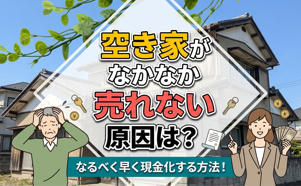 【不動産買取】空き家がなかなか売れない原因は？なるべく早く現金化する方法！の画像