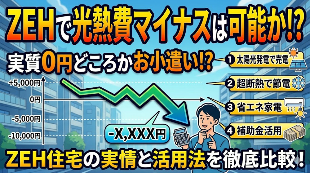 ZEHで光熱費マイナスは可能か 2026年の家づくりの考え方の画像
