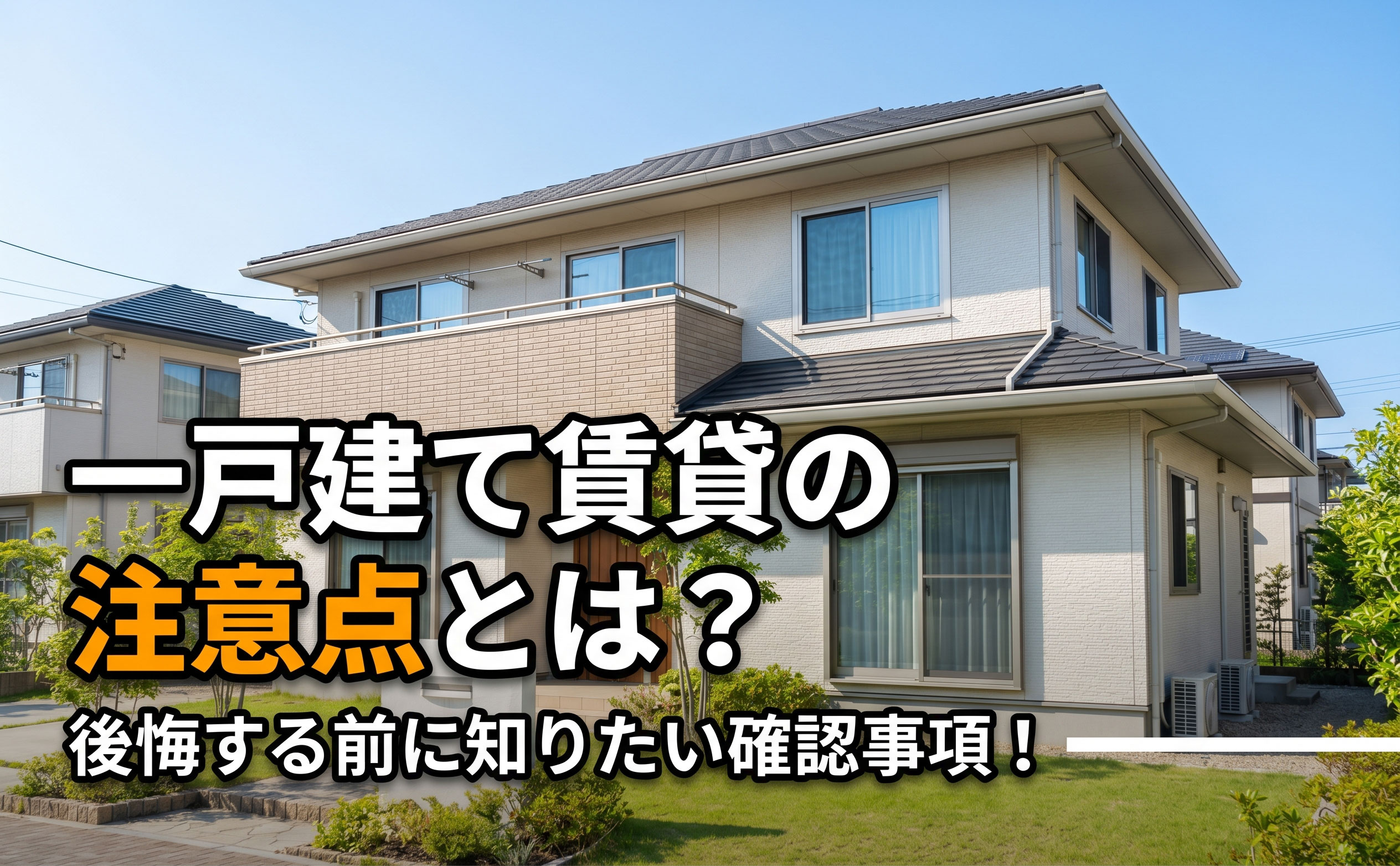 一戸建て賃貸の注意点とは？後悔する前に知りたい確認事項！の画像