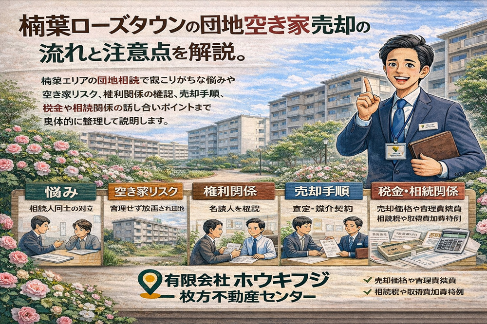 楠葉ローズタウンの団地空き家整理！相続後の売却ポイントを解説の画像