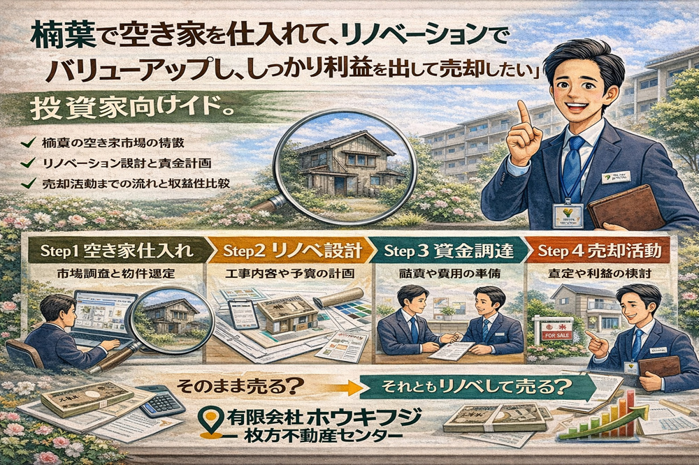 楠葉で空き家リノベーションは有利か？  投資家向け売却の手順と資金計画を解説の画像
