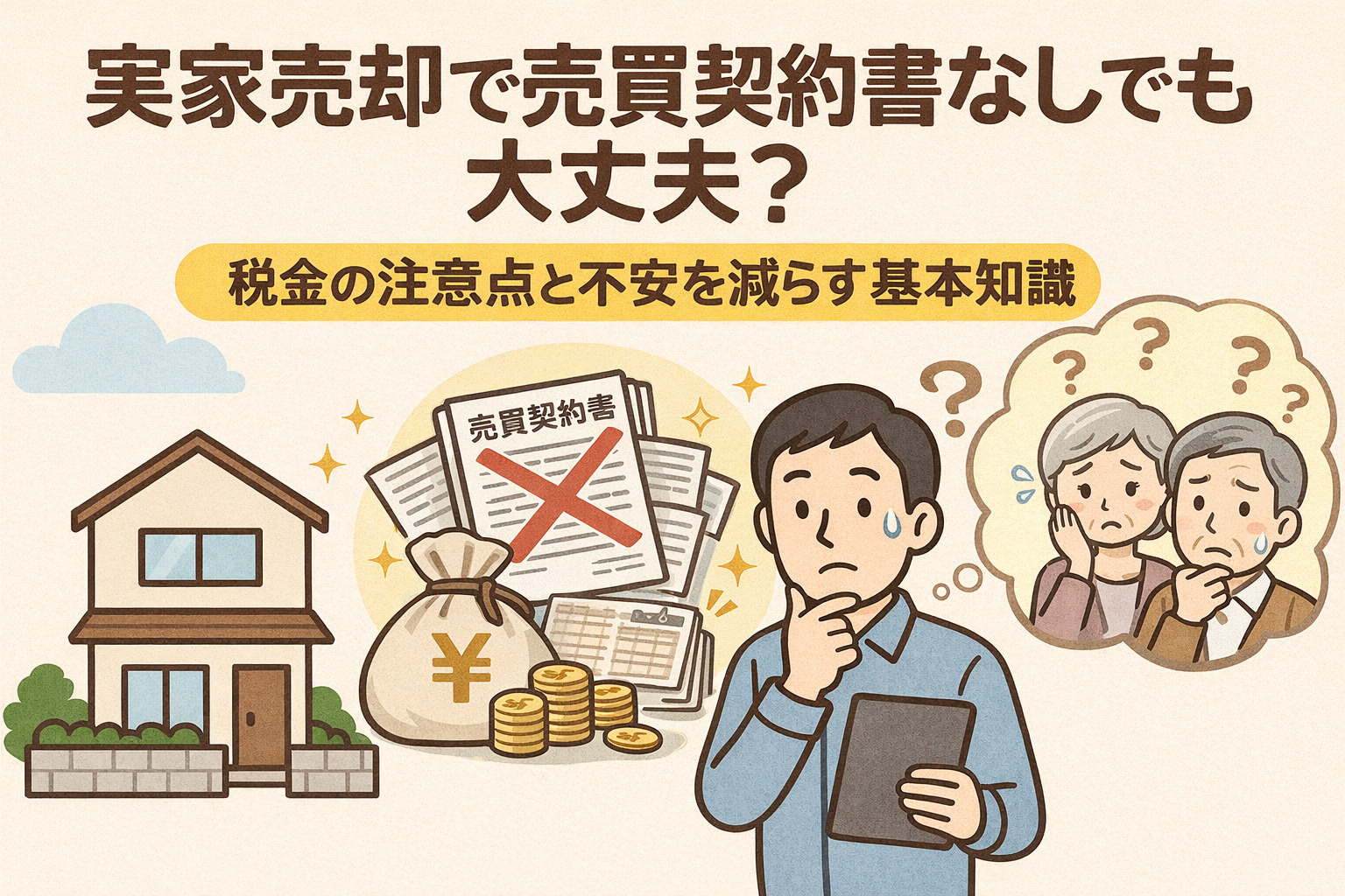 実家売却で売買契約書なしでも大丈夫？  税金の注意点と不安を減らす基本知識の画像